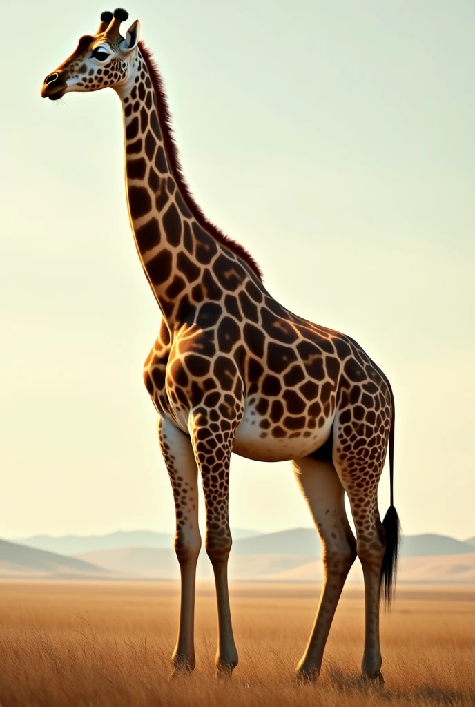 Giraffe from the side showing the full body