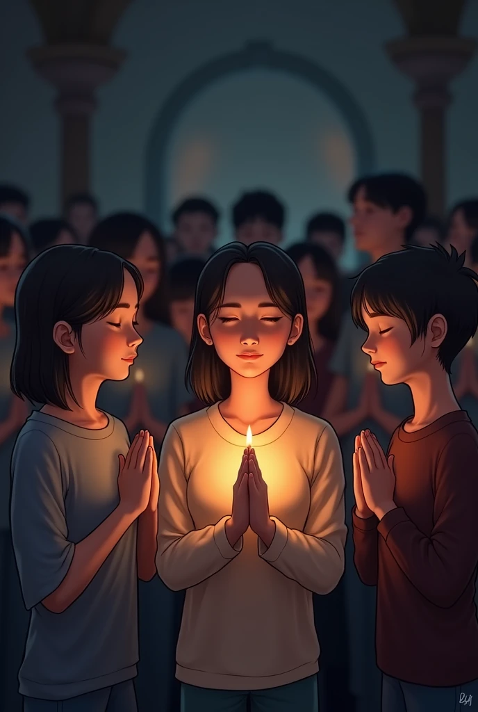 Young people praying