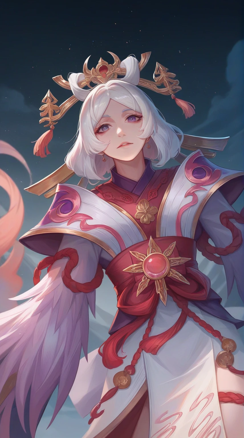 Masterpiece, close-up of a girl with white hair, beautiful figure painting, Guviz, Guwiz style artwork, white-haired god, Yang J, epic exquisite character art, amazing character art, Fan Qi, Wu Zhun Shifan, Gu Vitz in Pixiv Art Station, Antique, Mountains and Rivers