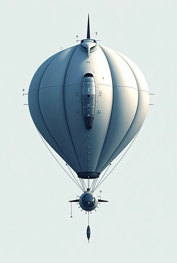 Please, Design a logo for a stratospheric mission involving a gondola that has a helicopter-like rotor as a recovery system in a stratospheric balloon. The design should convey a sense of exploration and adventure in the stratosphere. Includes elements that represent both the gondola and the balloon, and uses a color palette that suggests altitude and space, like shades of blue, White and grey. The logo must be modern, Eye-catching and suitable for use on promotional materials and mission equipment. There doesn't have to be a plane and the gondola, think of it in the simplest way with a rotor as a recovery system. The idea of the logo is to use it as a mission patch so get some inspiration from NASA designs.. Make the main design not white as it will be put on white paper as a background. DO NOT use the color white