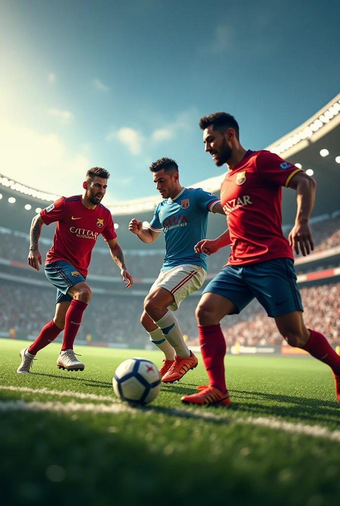 Make an image with messi neymar and cr7