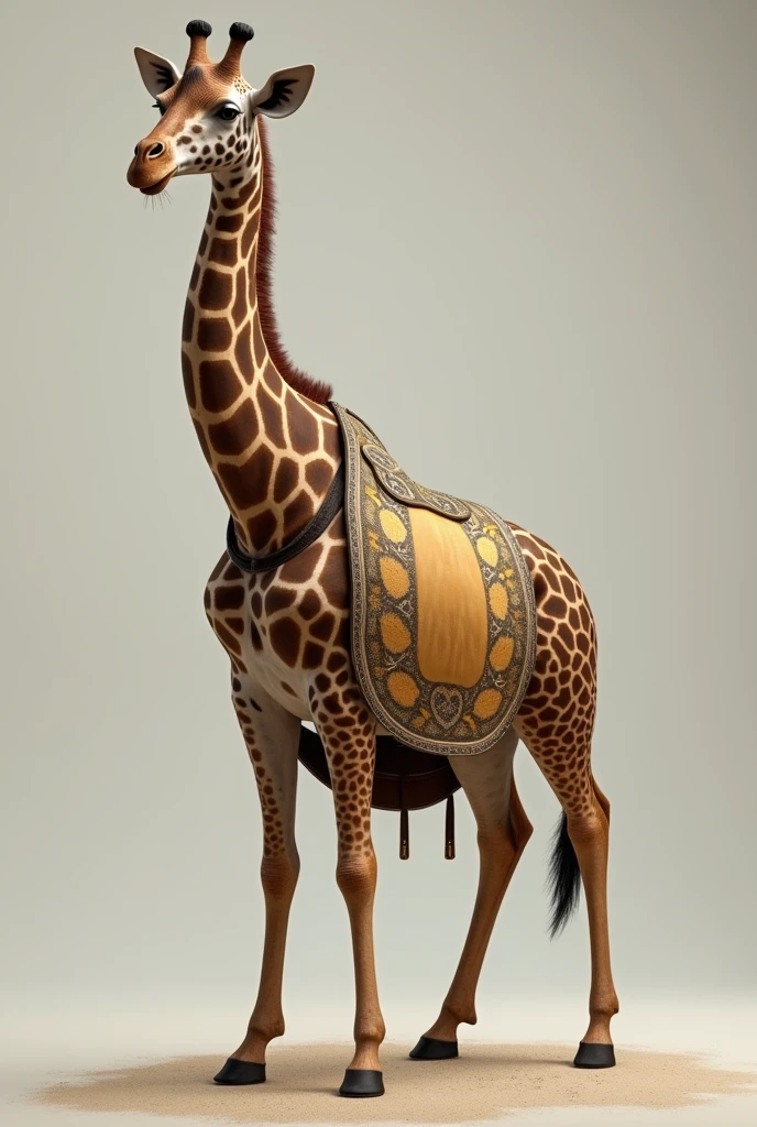 Giraffe sideways with realistic apron 