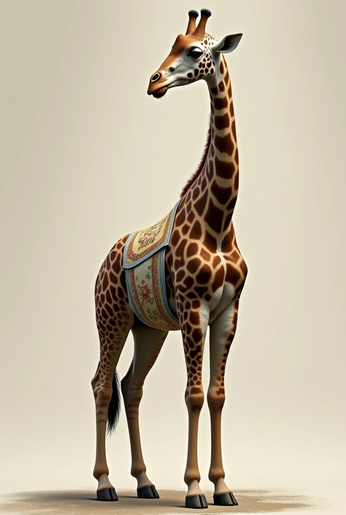Giraffe sideways with realistic apron 