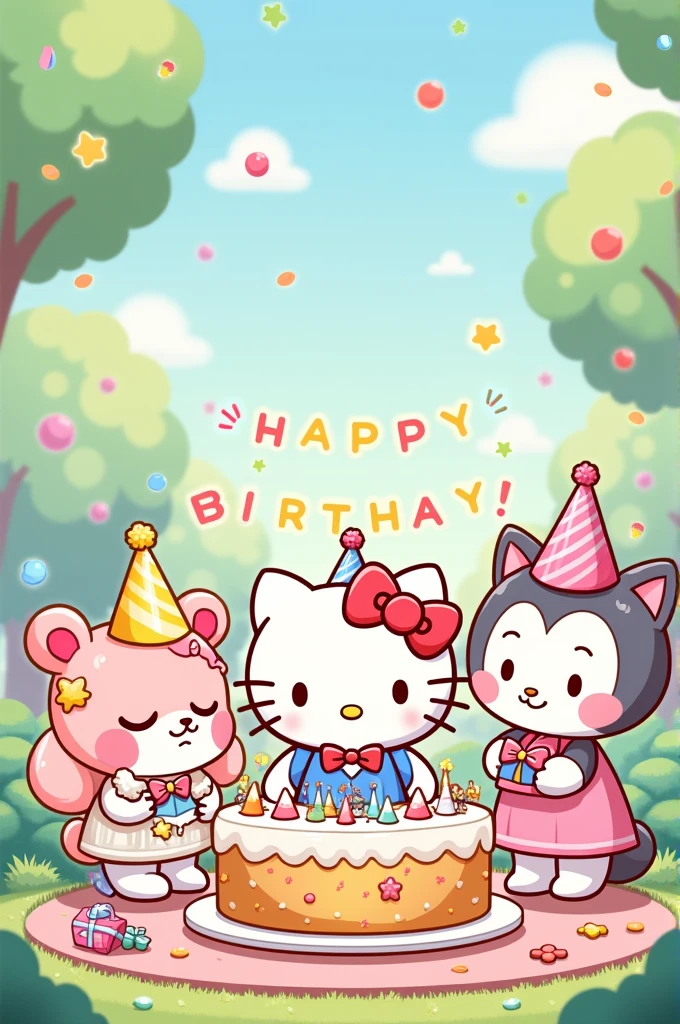 sanrio cellebrating birthday