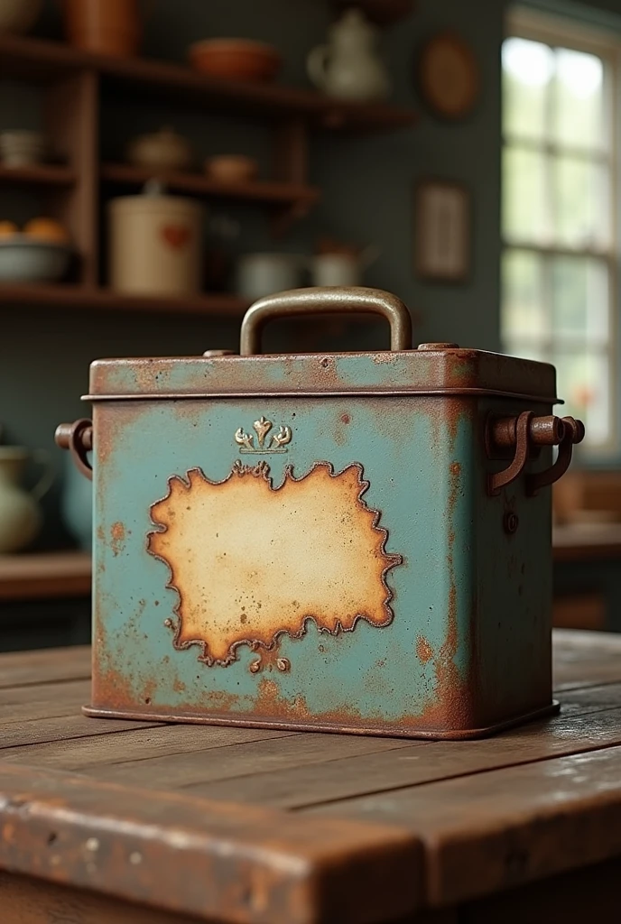 Old vintage metal biscuit box