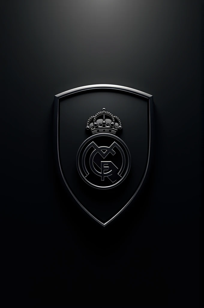 real madrid black shield, with a circle and inside the circle written real black football club