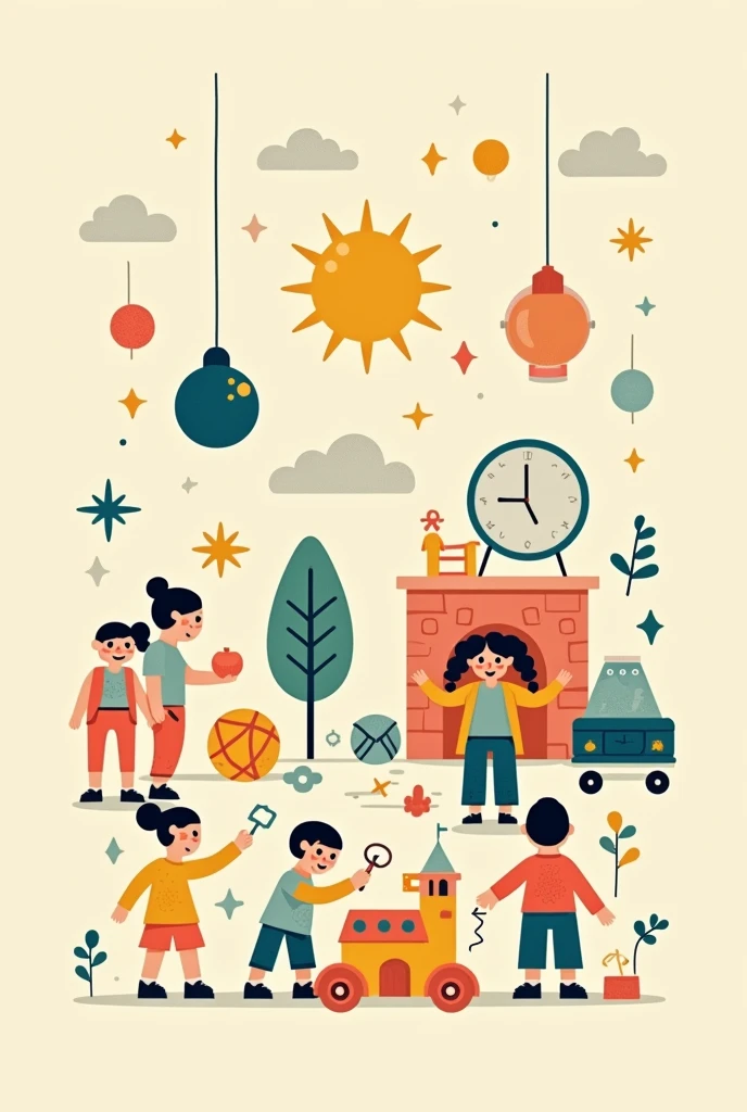 Create a pictogram for a playroom with simple and characteristic elements of a playroom