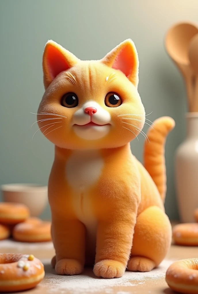 Create a cat by cooking some donuts