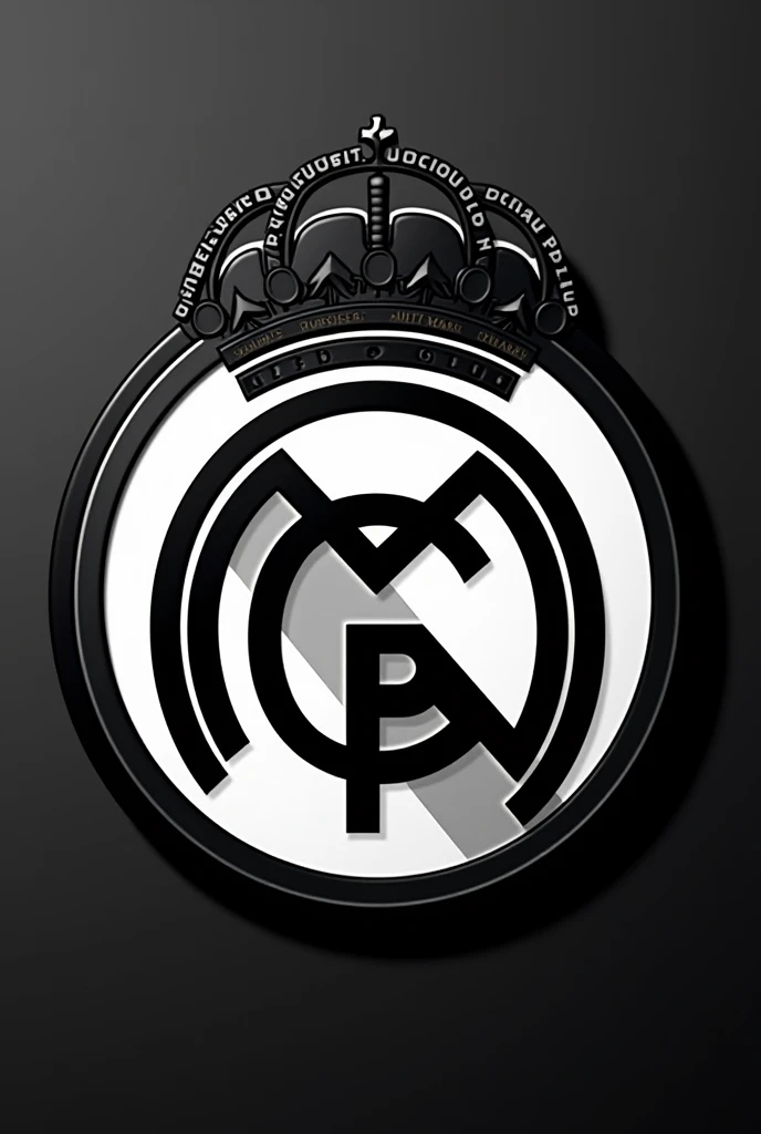 real madrid black shield in the center, with a circle and inside the circle written real black football club and around it written: Real Black Football Club