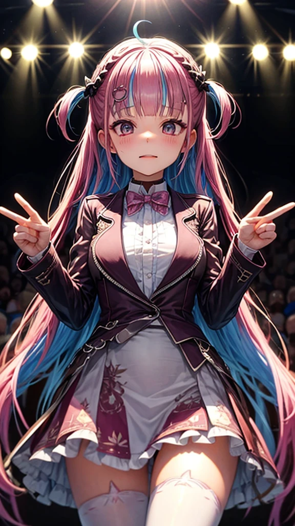 On the grand stage，Face the audience，bow thanks