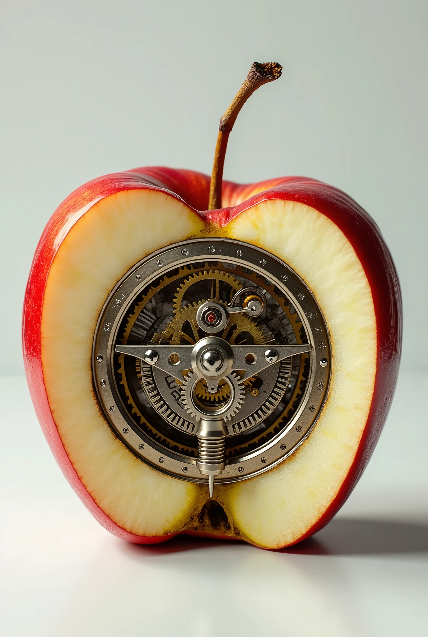 8k , masterpiece , realphoto , high resolution , break , clockwork an apple