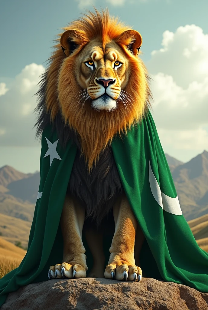 Pakistan flag on lion