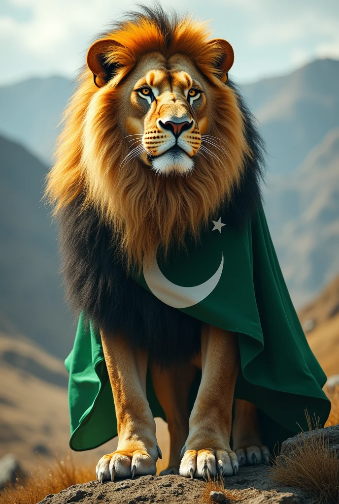 Pakistan flag on lion