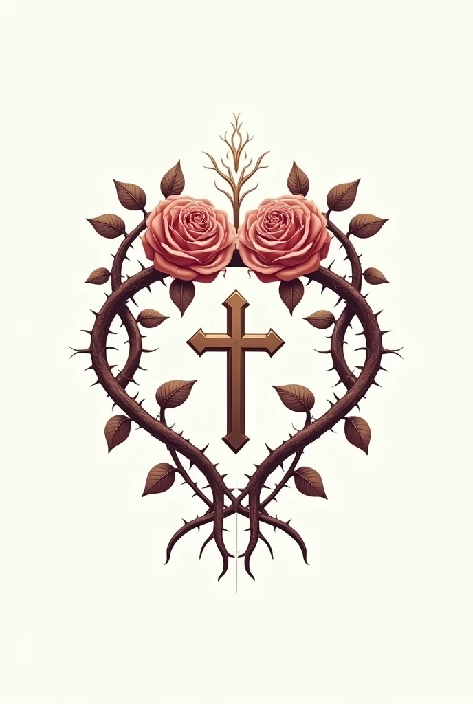 Give me a logo with tangled roses or with a rosary, for a school logo. simple