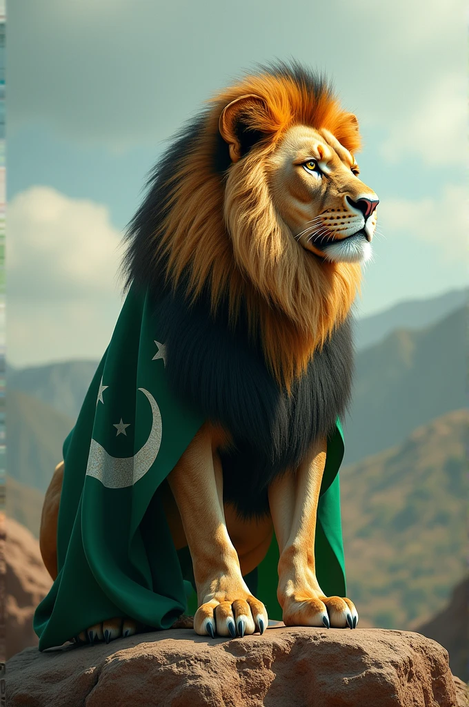 Pakistan flag on lion