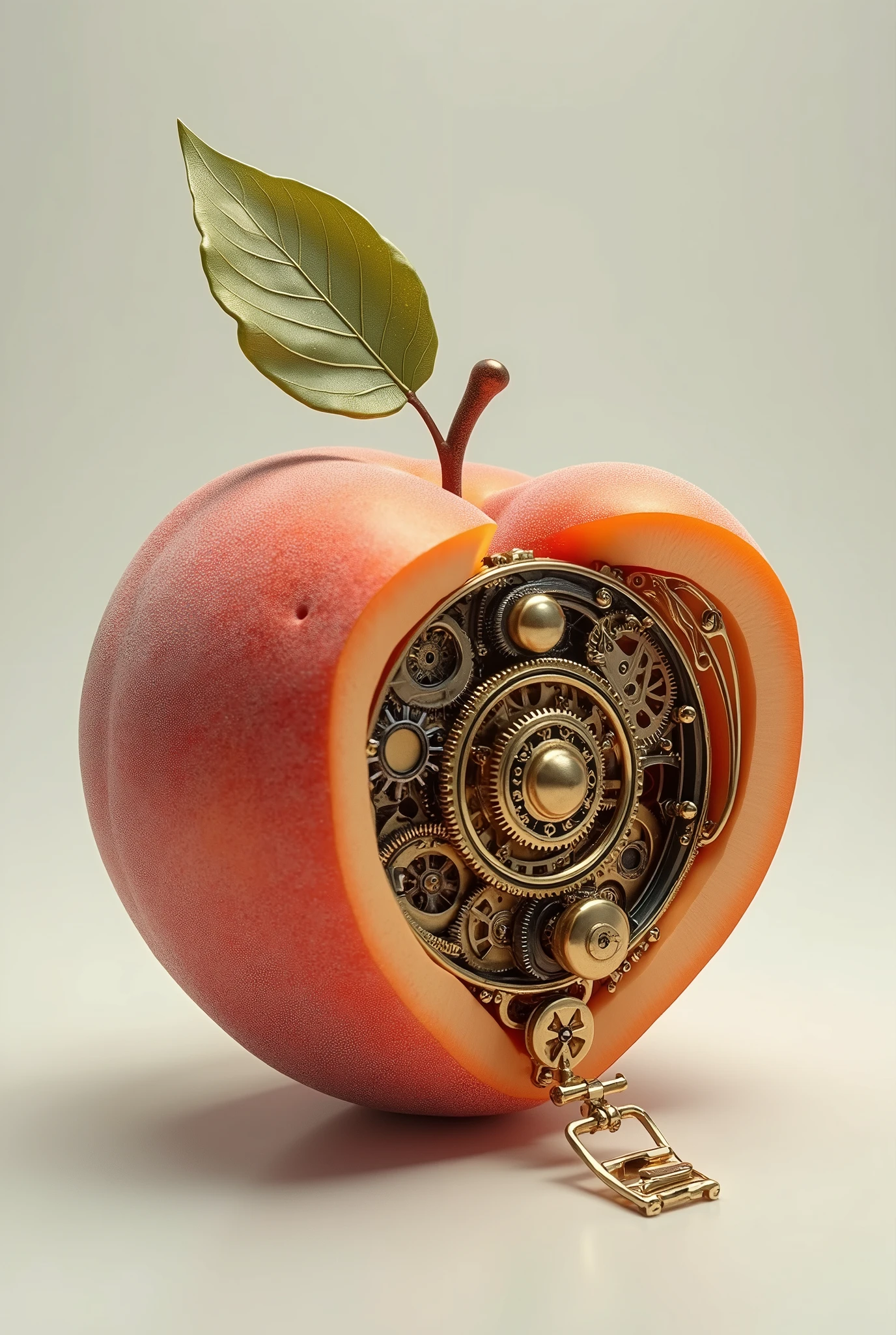 8k , masterpiece , realphoto , high resolution , break , clockwork a peach