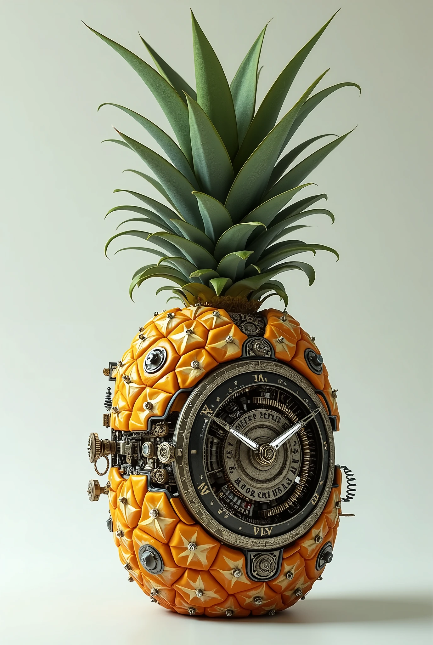 8k , masterpiece , realphoto , high resolution , break , clockwork a pineapple