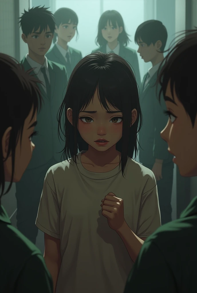 A girl is bullied
