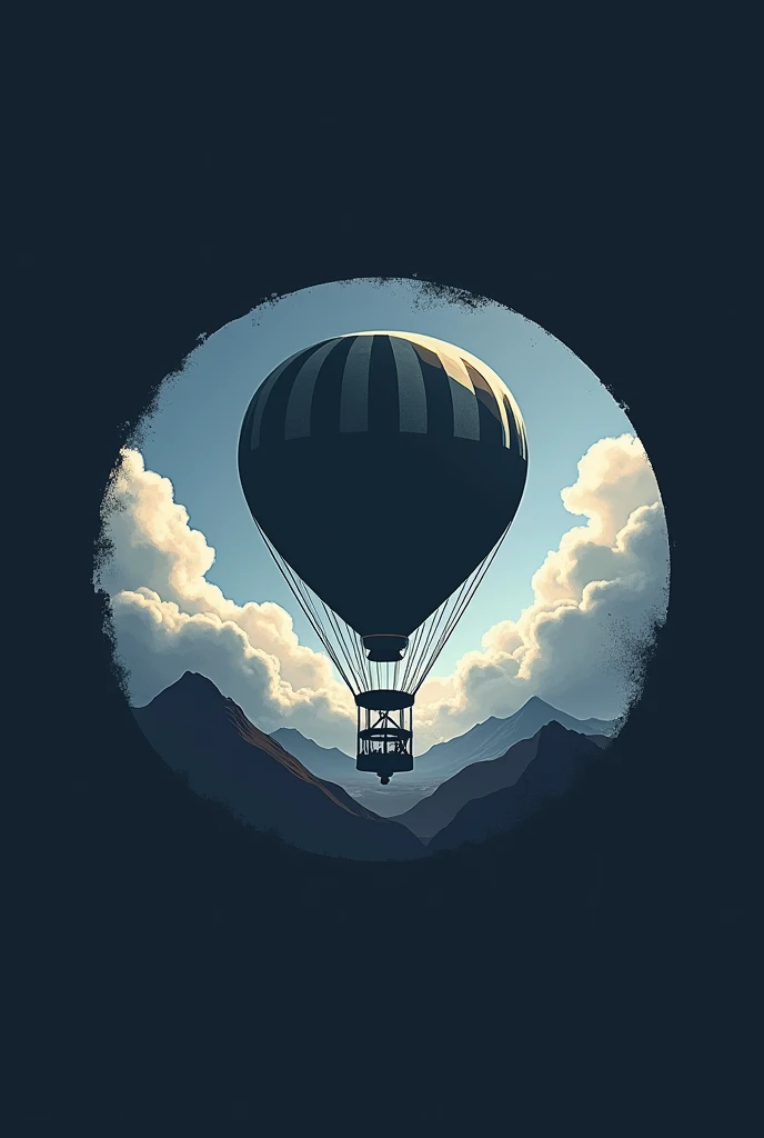 or favor, Design a circular logo for a stratospheric mission involving a gondola on a stratospheric balloon. The design should be inspired by the style of NASA logos, but without using the white color. Includes elements representing the gondola and the stratospheric balloon, and be sure to highlight the gondola recovery system, which uses a gyroplane instead of a parachute. Use a color palette that suggests altitude and space, like shades of blue, gray and black. The logo must be modern, Professional and suitable for promotional materials and mission equipment. The shape of the logo must be circular. It's not a hot air balloon, It is a stratospheric latex balloon. The gondola is not a plane nor does it look like one. Make the gondola like a hexagonal capsule