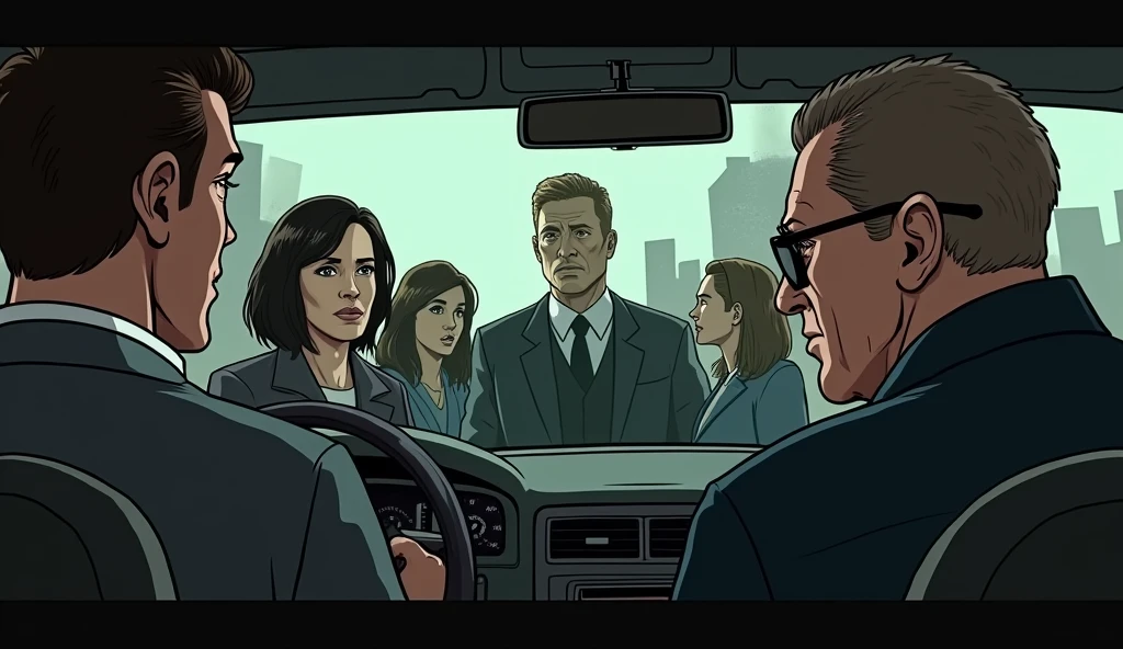 Swat Roger, stephen and charley with news news anchor francine and liza,
Inside the vehicle, there’s a moment of stunned silence, the group trying to process what just happened. The man glances at them through the rearview mirror, his expression unreadable.
“Name’s Jack,” he says gruffly. “Figured you could use some help.”
“Thanks,” Roger replies, still catching his breath. “We owe you one.”