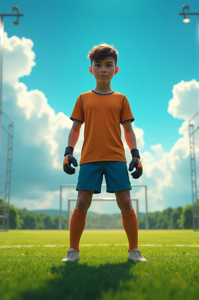 A boy who dreams of becoming a professional soccer goalkeeper in 20 years