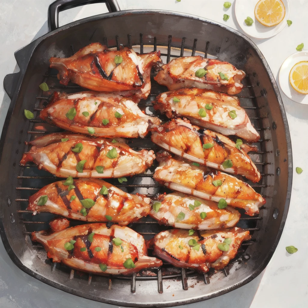 A pair of grilled wings