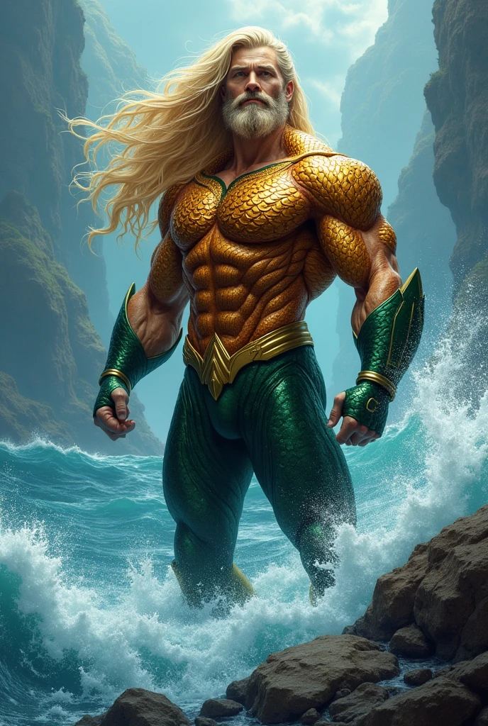 Aquaman, long blonde hair