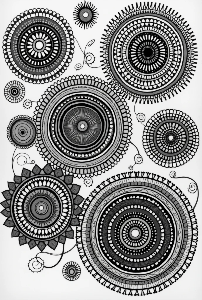 black and white mandalas