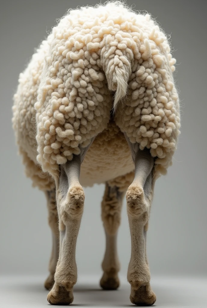 A photo of a sheep's hind legs