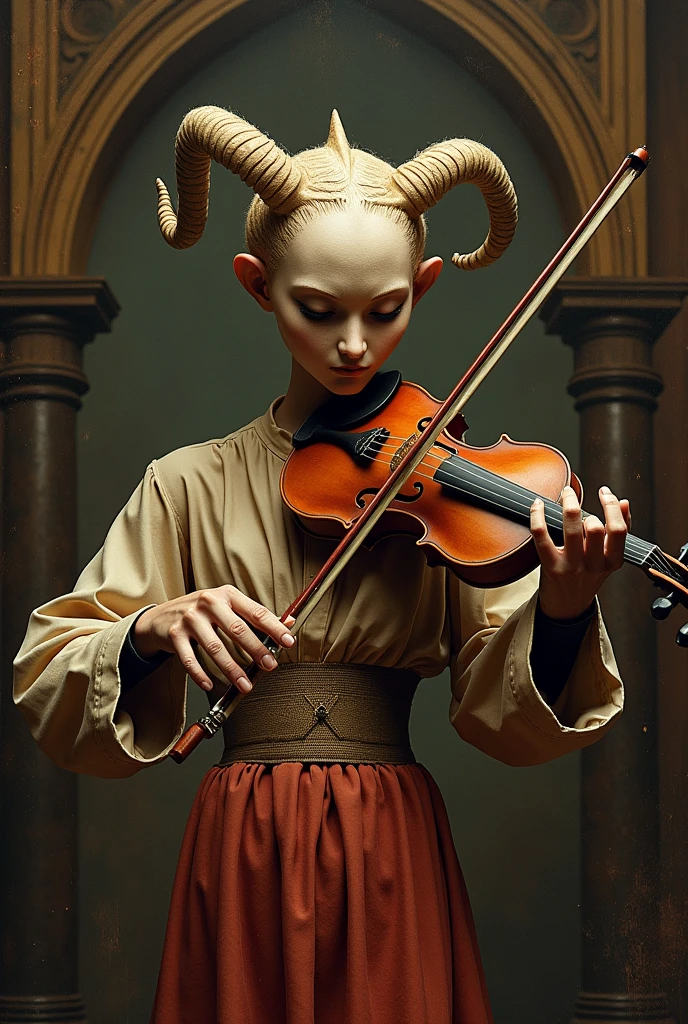 no humans, organ, violin and flute play music, The magic flute and violin play by themselves, no people