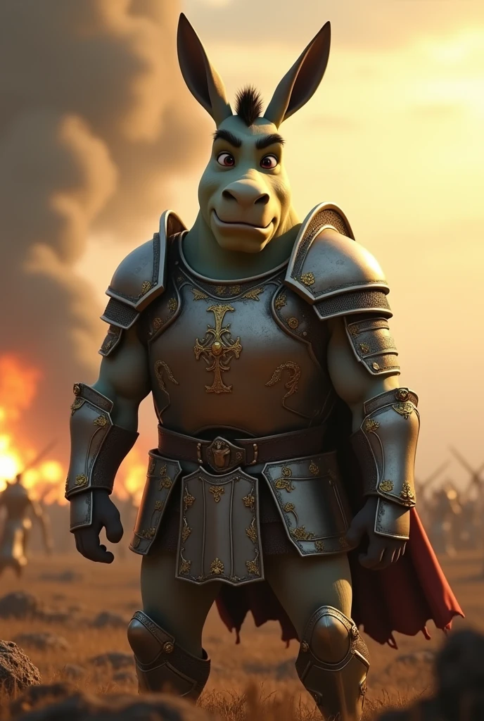 Shrek's donkey as a soldier