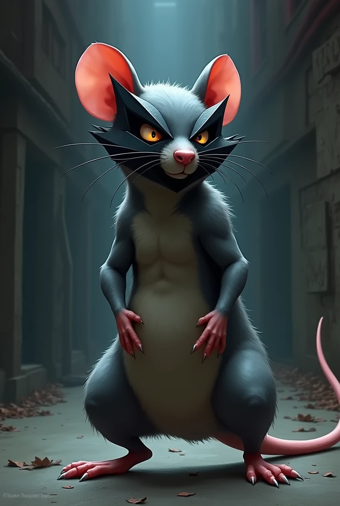 Create a rat with a black mask