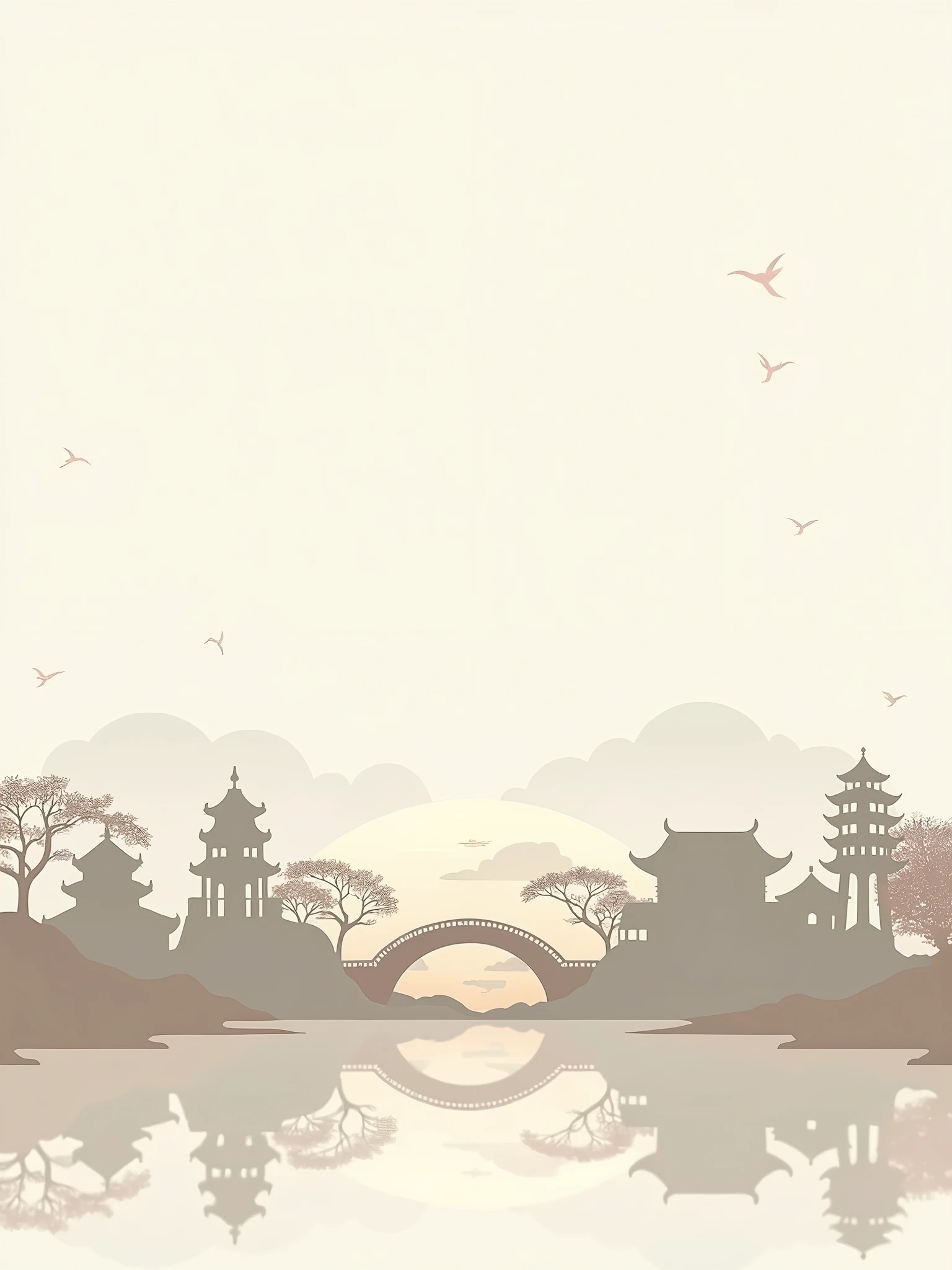 Quanzhou Element Silhouette,card,Light tones