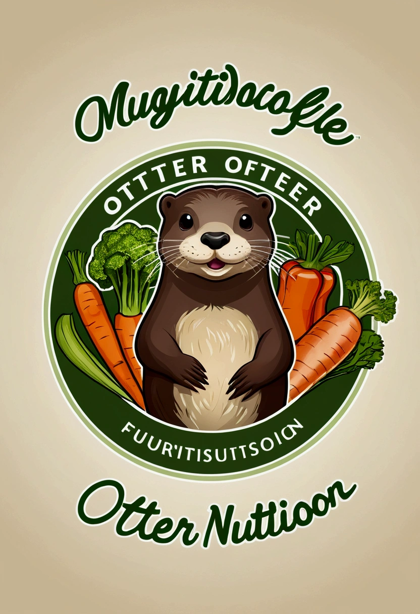 Make a vegetable logo with a nutritionist otter 