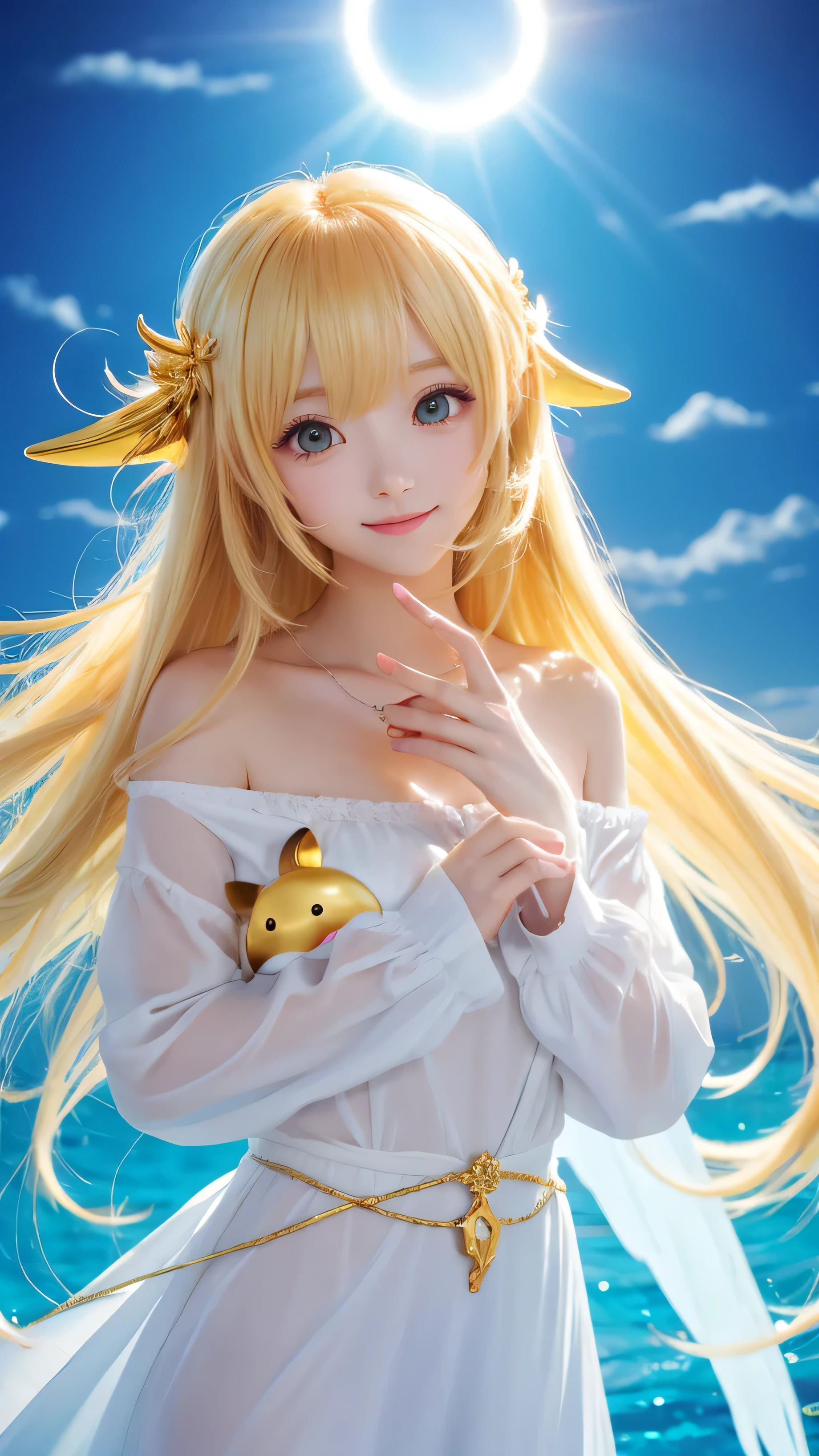 Golden dolphin cute Angel Halo Anime characters