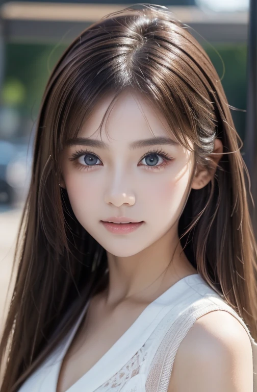 (Realistic, Realistic: 1.37), (masterpiece), (Highest quality: 1.4), (Ultra-high resolution: 1.2), (RAW Photos: 1.2), (Sharp focus: 1.3), (Face focus: 1.2), elegant, (whole body: 1.2), Highest quality, masterpiece, (realism: 1.2), girl, Brown Hair, Brown eyes, front, Detailed face, Beautiful Eyes, Pleated mini skirt , Sit at the bus stop (1.5), A poignant smile, Lots of eyelashes, High heels, Very clean Information