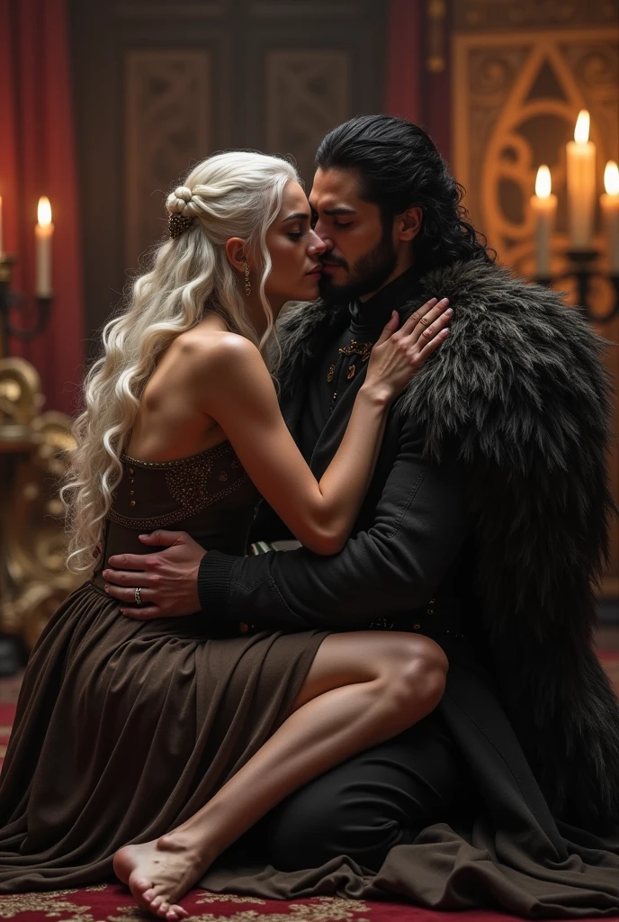 Danaerys having sex with jon snow squatting