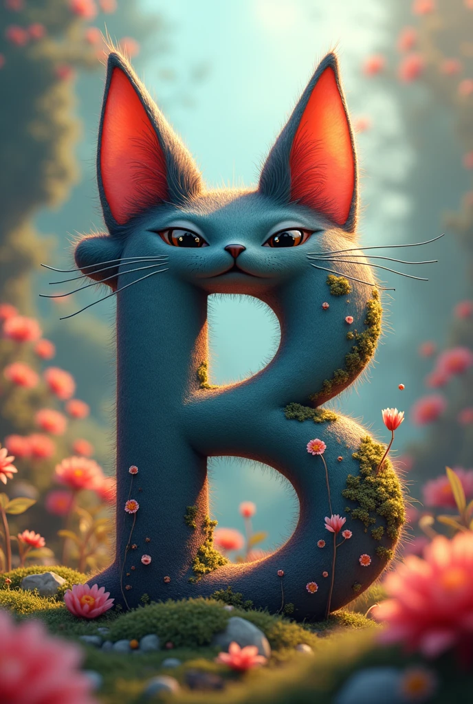 Letter B with cat ears