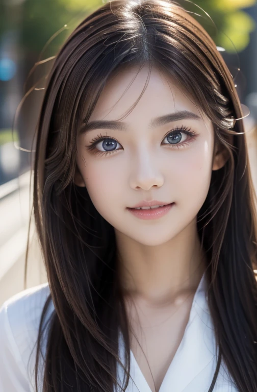 (Realistic, Realistic: 1.37), (masterpiece), (Highest quality: 1.4), (Ultra-high resolution: 1.2), (RAW Photos: 1.2), (Sharp focus: 1.3), (Face focus: 1.2), elegant, (whole body: 1.2), Highest quality, masterpiece, (realism: 1.2), girl, Brown Hair, Brown eyes, front, Detailed face, Beautiful Eyes, Pleated mini skirt , Sit at the bus stop (1.5), A poignant smile, Lots of eyelashes, High heels, Very clean Information