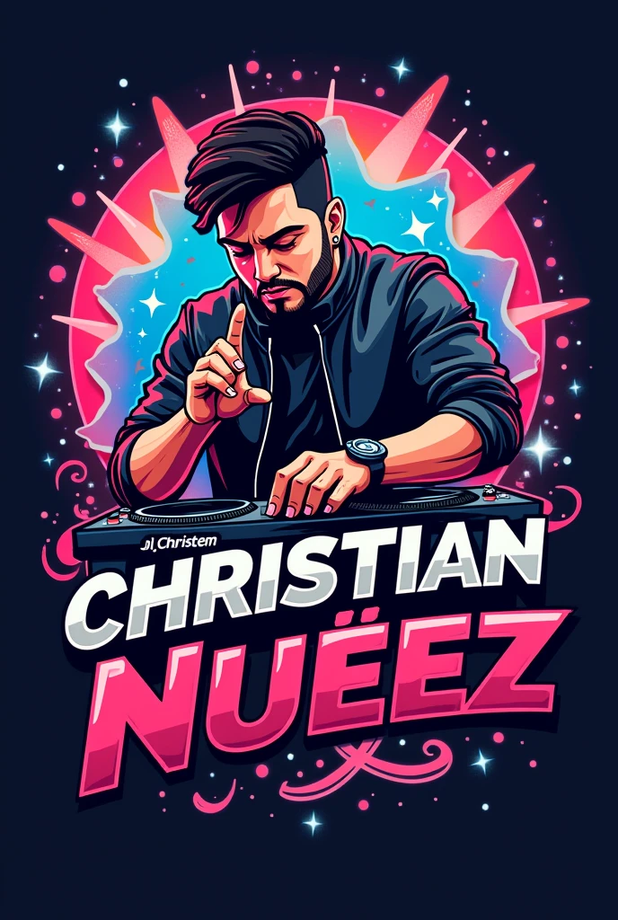 Dj Christian Nuñez logo with more details