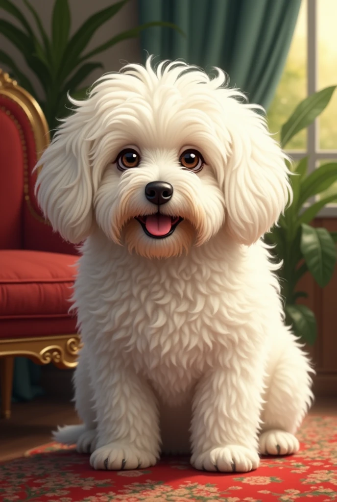 Short and fat royal cotton de tulear dog