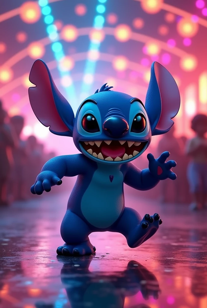 Stitch dancing in a disco