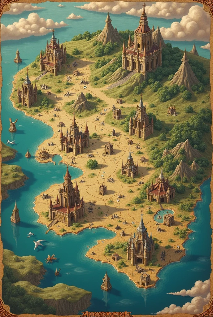 Map with seven kingdoms