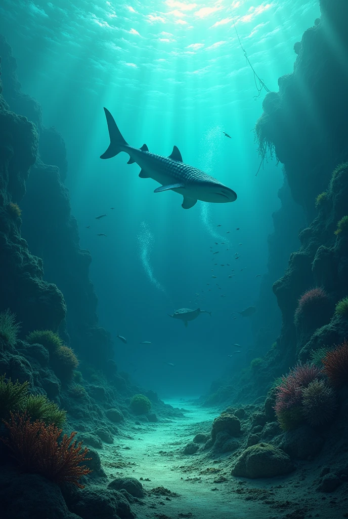 Scene from an ecosystem damaged by the decline of whale sharks.