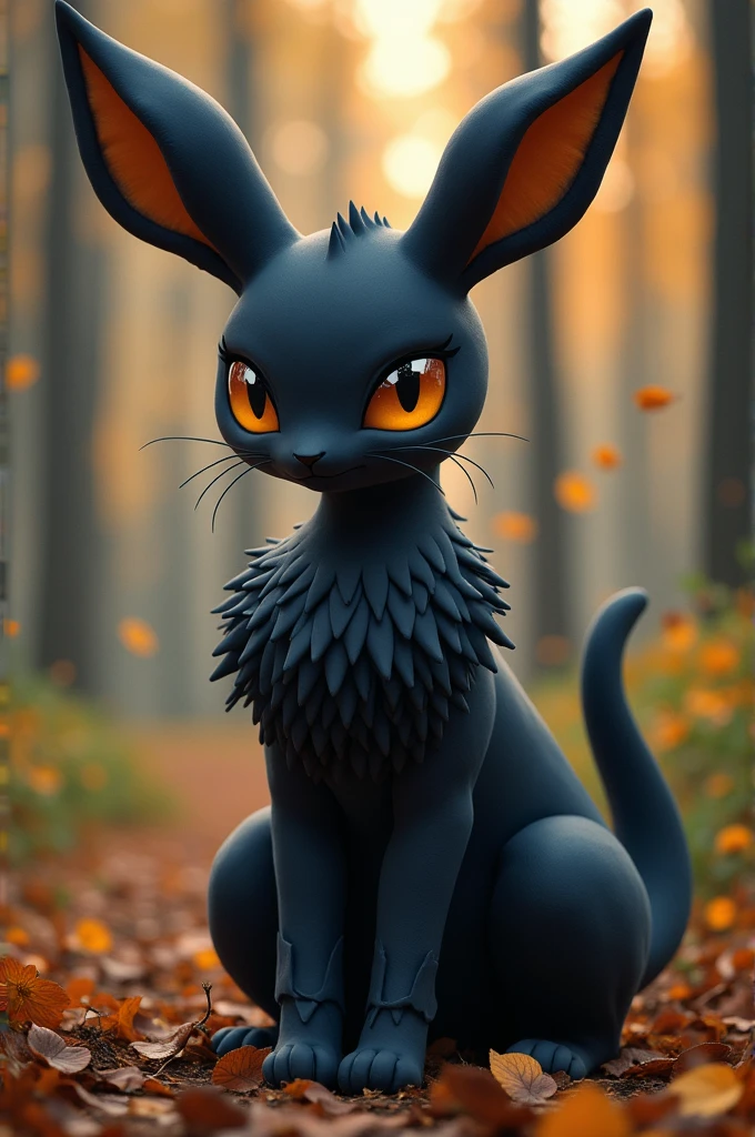 An umbreon with colossal breasts, a big ass