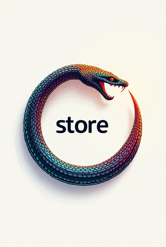 A logo for my store where we are going to be inspired by snakes, The idea is to make a snake in a circle that will surround the name of the store