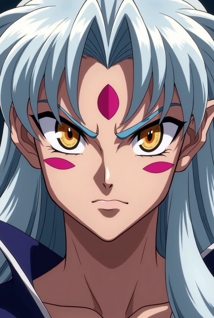 Sesshomaru face looking at anime forehead
