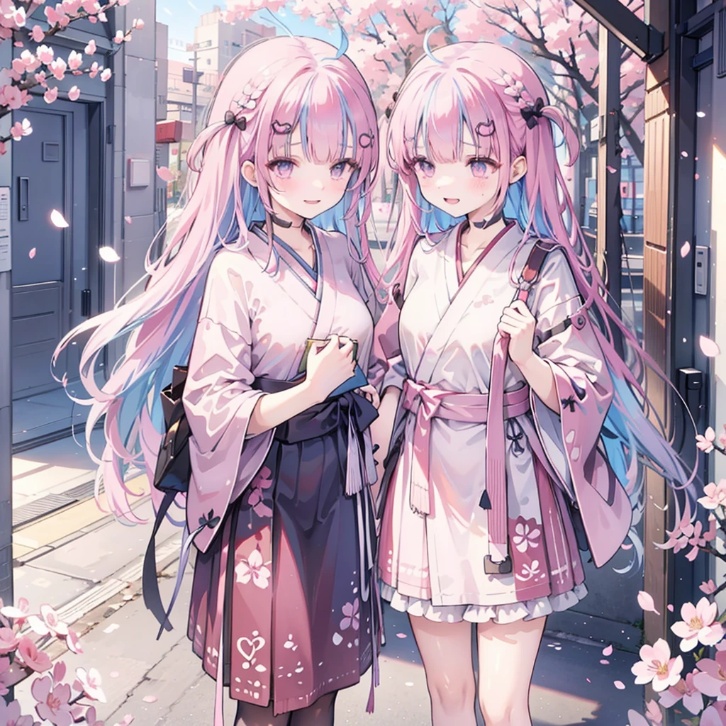 a girl,japanese school,Graduation Ceremony,Under the cherry blossom tree,Sakura petals flying,Holding certificate in hand,Tears in eyes,Smile