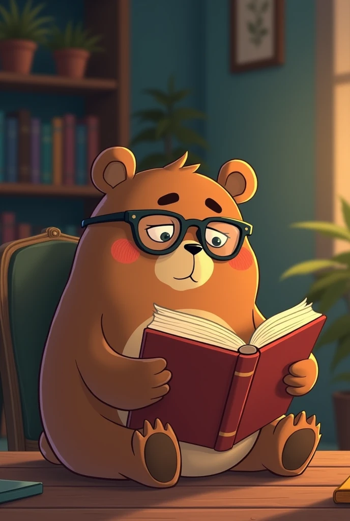 According to some times, he felt as if sand had entered his eyes, which were stiff; Sometimes, the trees and small animals in the distance looked dim.
But Kiki always thought that he had just been reading for too long, and that a little rest would be fine. Generate a cartoon of a bear reading a book and rubbing his eyes