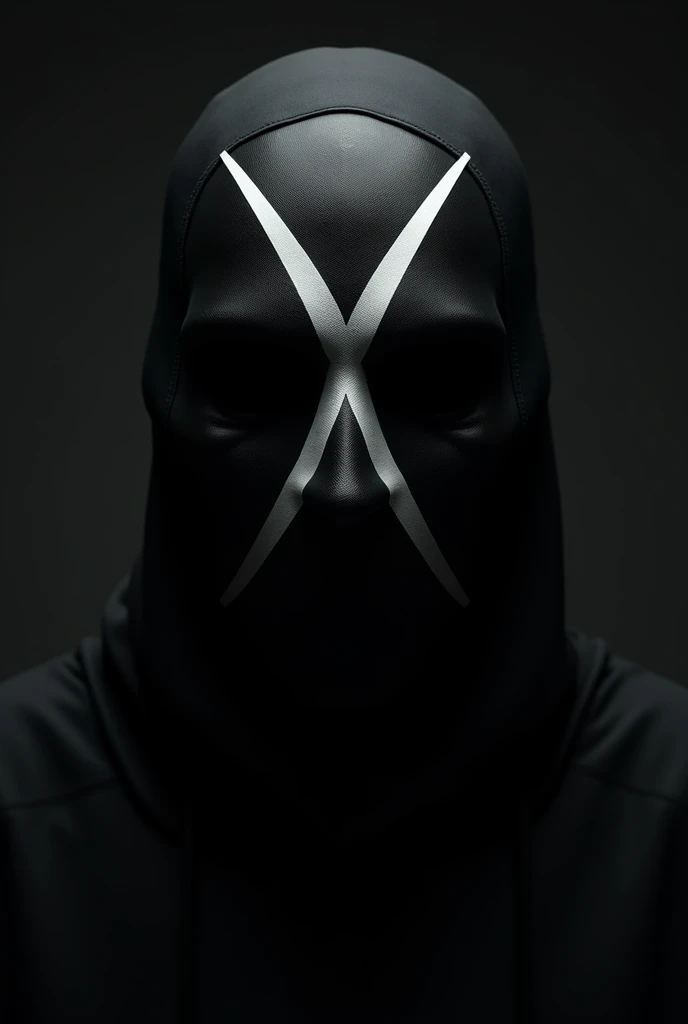 Black mask with a white X in the center.